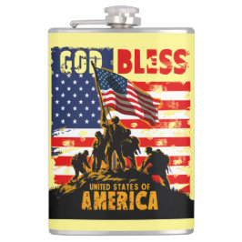 Gott segne Amerika: US-Flagge, Patriotismus Design Flachmann