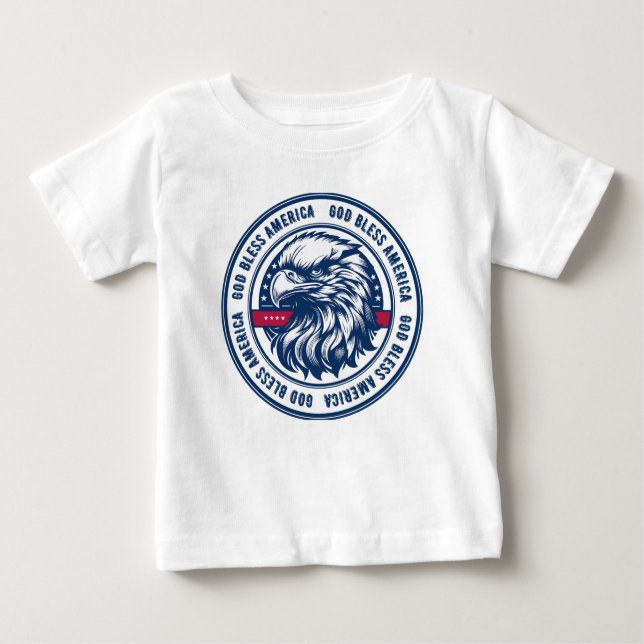Gott segne Amerika, USA-Adler im Kreis Baby T-shirt (Vorderseite)