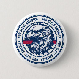 Gott segne Amerika, USA-Adler im Kreis Button