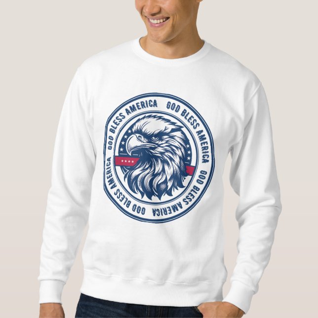 Gott segne Amerika, USA-Adler im Kreis Sweatshirt (Vorderseite)