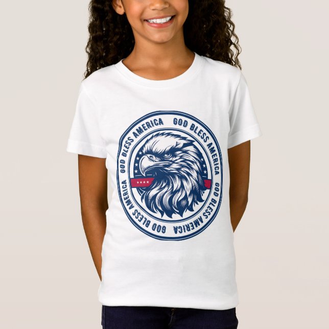 Gott segne Amerika, USA-Adler im Kreis T-Shirt (Vorderseite)