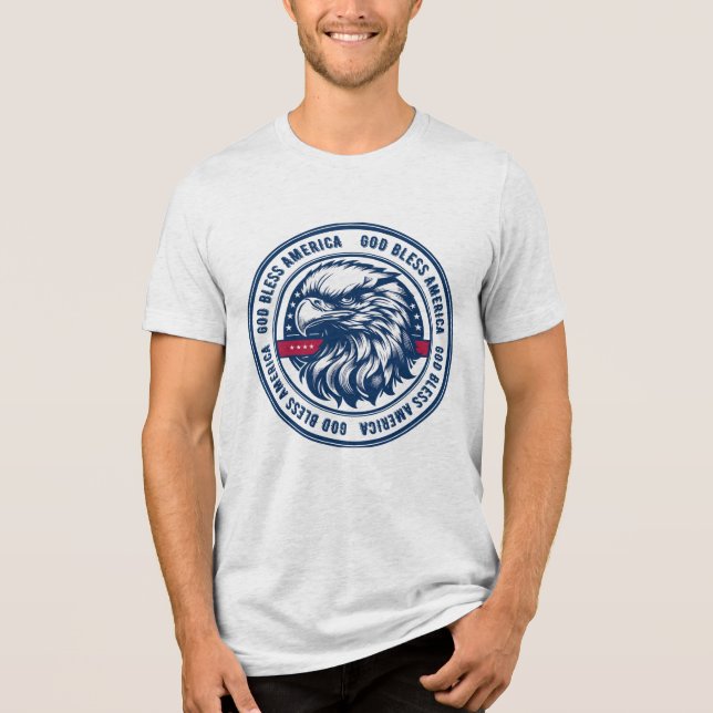 Gott segne Amerika, USA-Adler im Kreis Tri-Blend Shirt (Vorderseite)