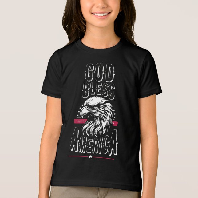 Gott segne Amerika, USA Adler Tri-Blend Shirt (Vorderseite)