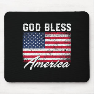 Gott segne Amerika USA Flagge 4. Juli Patriotic Mousepad