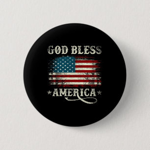 Gott segne Amerika USA-Flagge 4. Juli Patriotisch Button