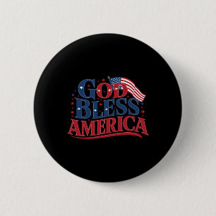Gott segne Amerika USA-Flagge 4. Juli Patriotisch Button