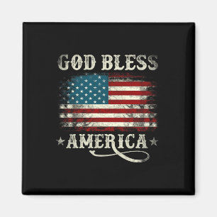 Gott segne Amerika USA-Flagge 4. Juli Patriotisch Magnet