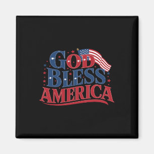 Gott segne Amerika USA-Flagge 4. Juli Patriotisch Magnet