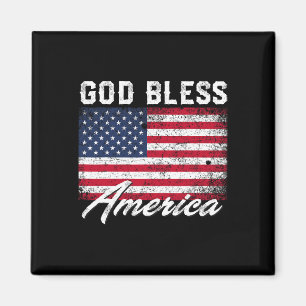 Gott segne Amerika USA-Flagge 4. Juli Patriotisch Magnet