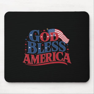 Gott segne Amerika USA-Flagge 4. Juli Patriotisch Mousepad