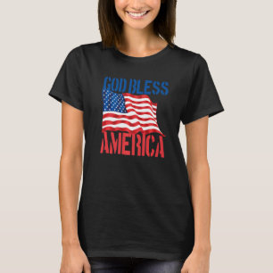 Gott segne Amerika USA-Flagge Patriotisch 4. Juli T-Shirt