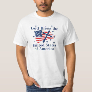 Gott segne Amerika USA-Flagge T-Shirt