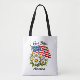 Gott segne Amerika USA-Flagge und Gänseblümchen Bl