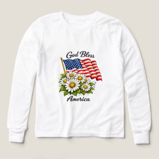 Gott segne Amerika USA-Flagge und Gänseblümchen Bl