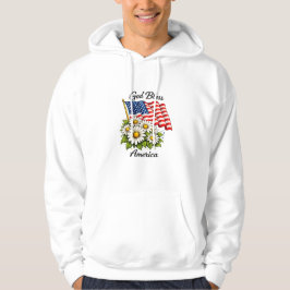 Gott segne Amerika USA-Flagge und Gänseblümchen Bl Hoodie