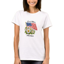 Gott segne Amerika USA-Flagge und Gänseblümchen Bl