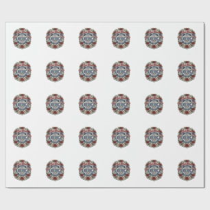 Gott segne Amerika Vintage Patriotisch Floral Geschenkpapier