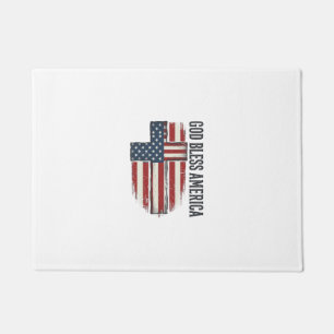 Gott segne Amerika Vintage patriotisches Kreuz Des Fußmatte