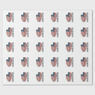 Gott segne Amerika Vintage patriotisches Kreuz Des Geschenkpapier