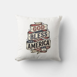 Gott segne Amerika Vintage Patriotisches Vektor-De Kissen