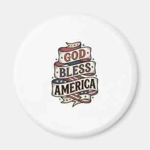 Gott segne Amerika Vintage Patriotisches Vektor-De Magnet