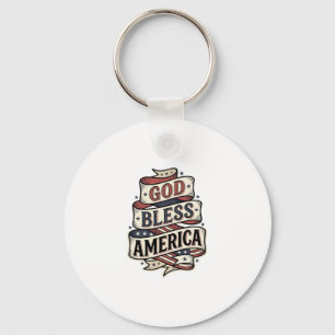 Gott segne Amerika Vintage Patriotisches Vektor-De Schlüsselanhänger