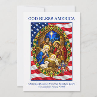 Gott segne Amerika Weihnachtskarte zur Geburt Chri Feiertagskarte