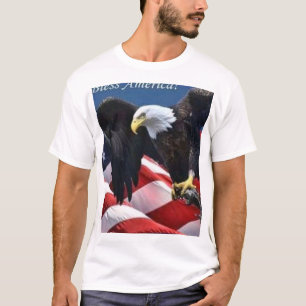 Gott segne Amerika Weißkopfseeadler und US-Flagge T-Shirt