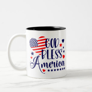 Gott segne Amerika Zweifarbige Tasse
