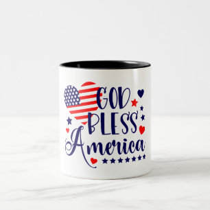 Gott segne Amerika Zweifarbige Tasse