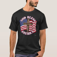 Gott segne Amerikaner mit USA Flag & Cross