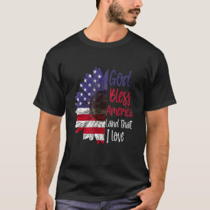 Gott segne amerikanische Flagge Sonnenblumen Grafi T-Shirt