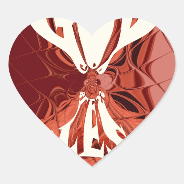 Gott segne Art Print Herz-Aufkleber (Vorderseite)