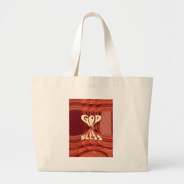 Gott segne Art Print Jumbo Stoffbeutel (Vorne)