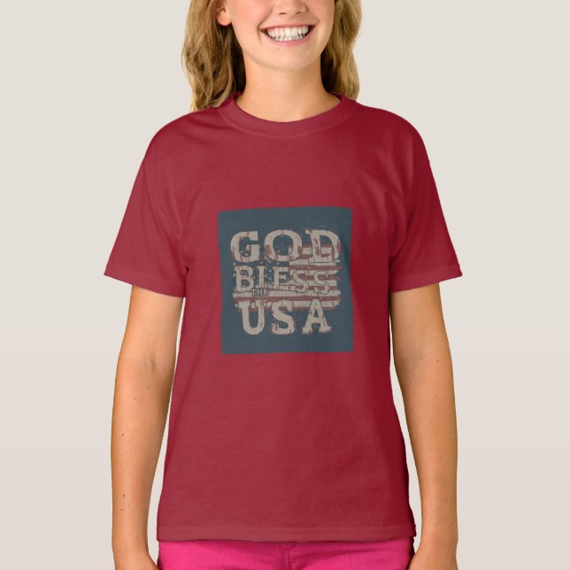 Gott segne das US-Design T-Shirt (Vorderseite)