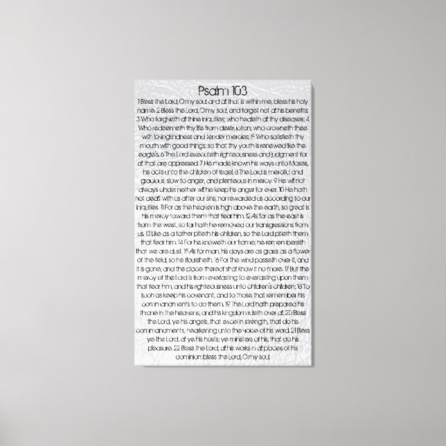 Gott segne den Herrn o mein Soul Bibelverse Psalm  Leinwanddruck (Vorderseite)