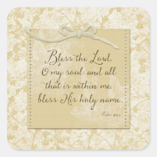 Gott segne den Herrn O mein Soul Quadratischer Aufkleber