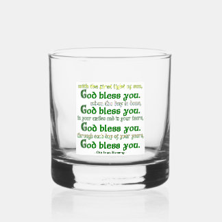 Gott segne dich Irischer Segen Whiskyglas