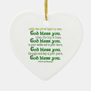 Gott segne dich keramik ornament