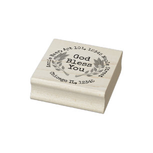 Gott segne dich mit der Rücksendeadresse Gummistempel
