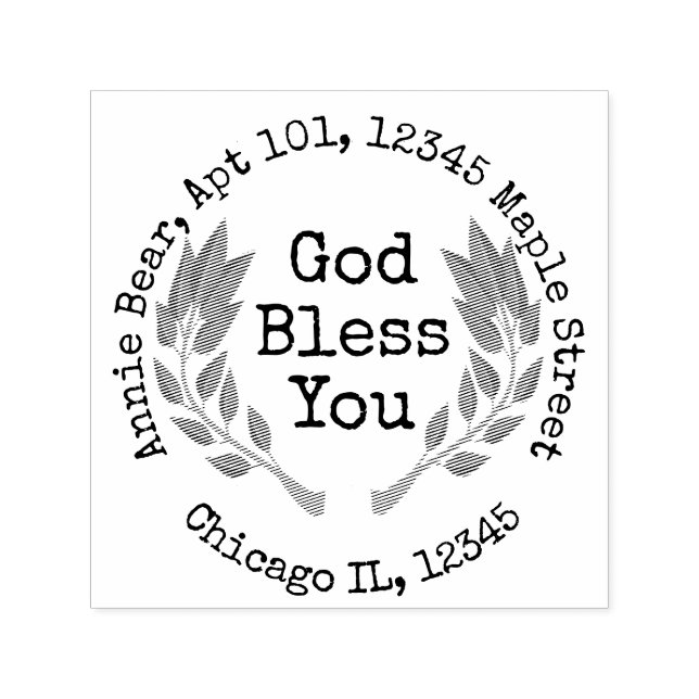 Gott segne dich mit Rücksendeadresse Permastempel (Design)