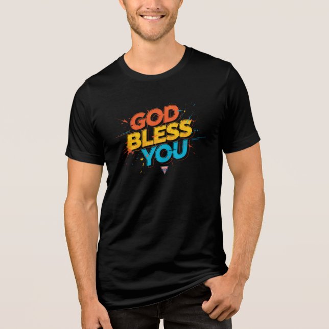 Gott segne dich Tri-Blend shirt (Vorderseite)
