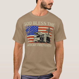 Gott segne die amerikanische Feuerwehrflagge Ameri T-Shirt