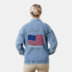 Gott segne die amerikanische Flagge Jeansjacke
