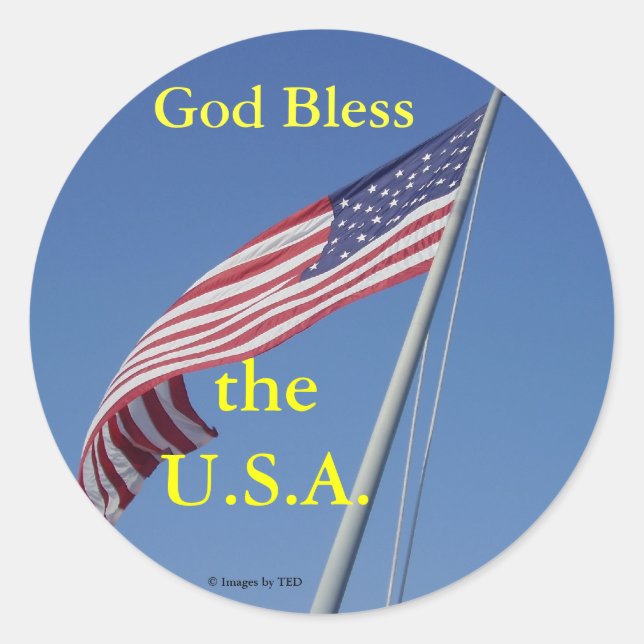 Gott segne die Aufkleber der USA (Vorderseite)