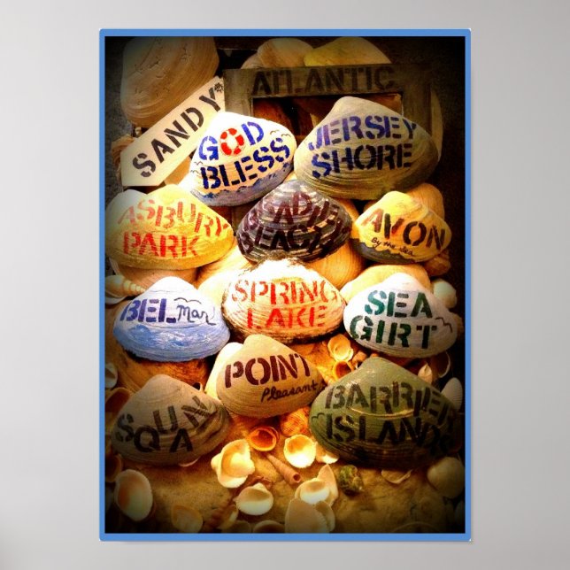 Gott segne die Jersey Shore (Light Blue Border) Poster (Vorne)