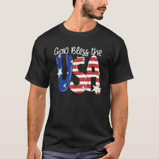 Gott segne die US-amerikanische Flagge Christlich T-Shirt