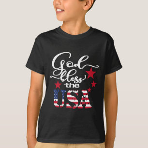 Gott segne die USA 4. Juli Patriotische US-Flagge T-Shirt
