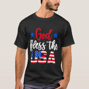 Gott segne die USA am 4. Juli Amerikanische Flagge T-Shirt