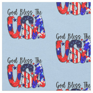 Gott segne die USA auf blau Stoff